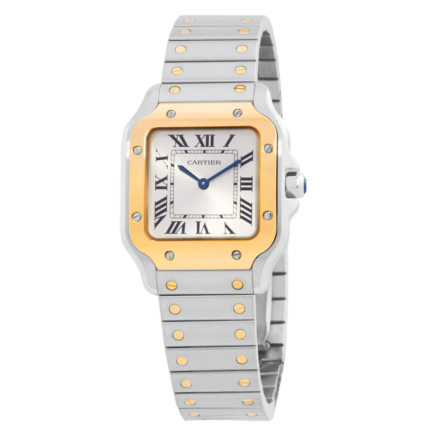 Cartier Santos Small Model Silver Sunray Dial Unisex Watch W2SA0033 -  Watches, Santos - Jomashop