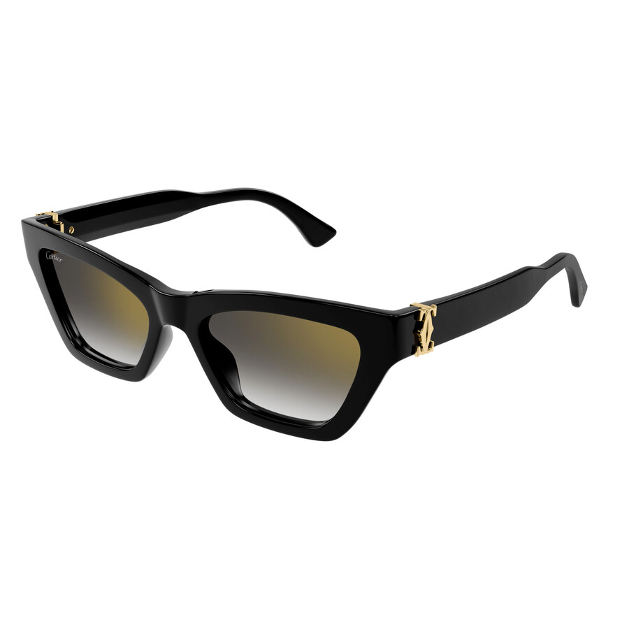 Cartier Signature C De  Grey Cat Eye Ladies Sunglasses Ct0437s 001 53