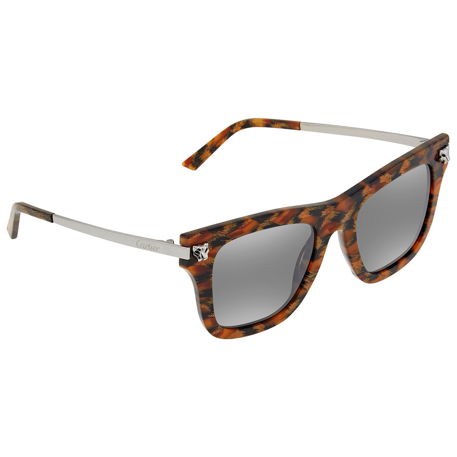 Cartier Silver Cat Eye Ladies Sunglasses Ct0025s 003 50 In Silver