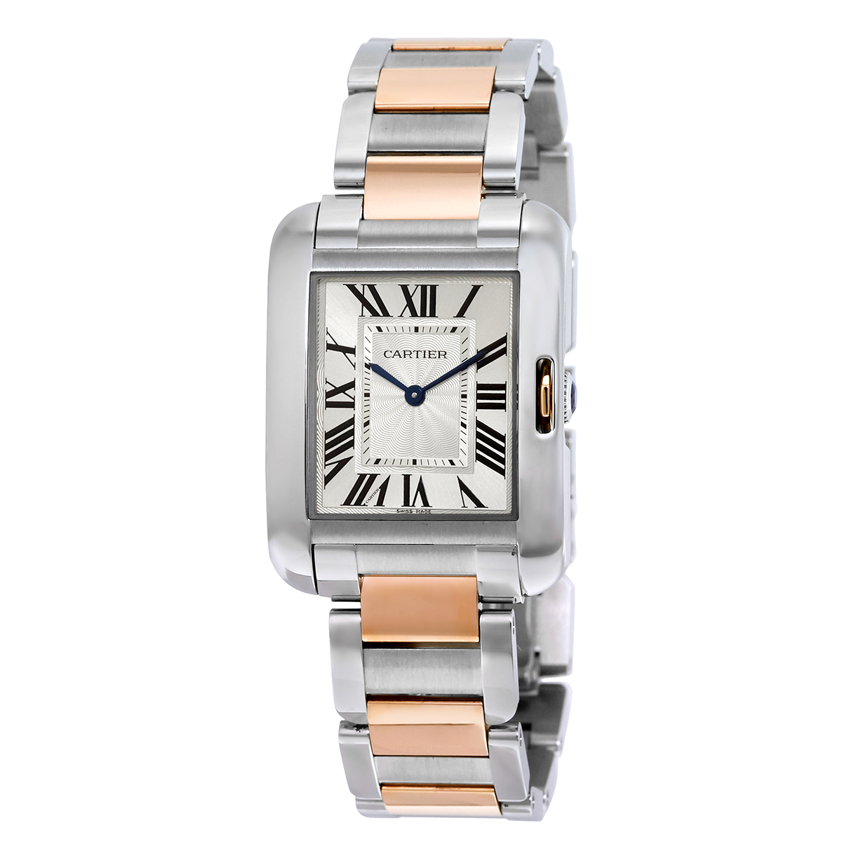 Cartier Tank Anglaise Silvered Flinque Dial Ladies Watch W5310043