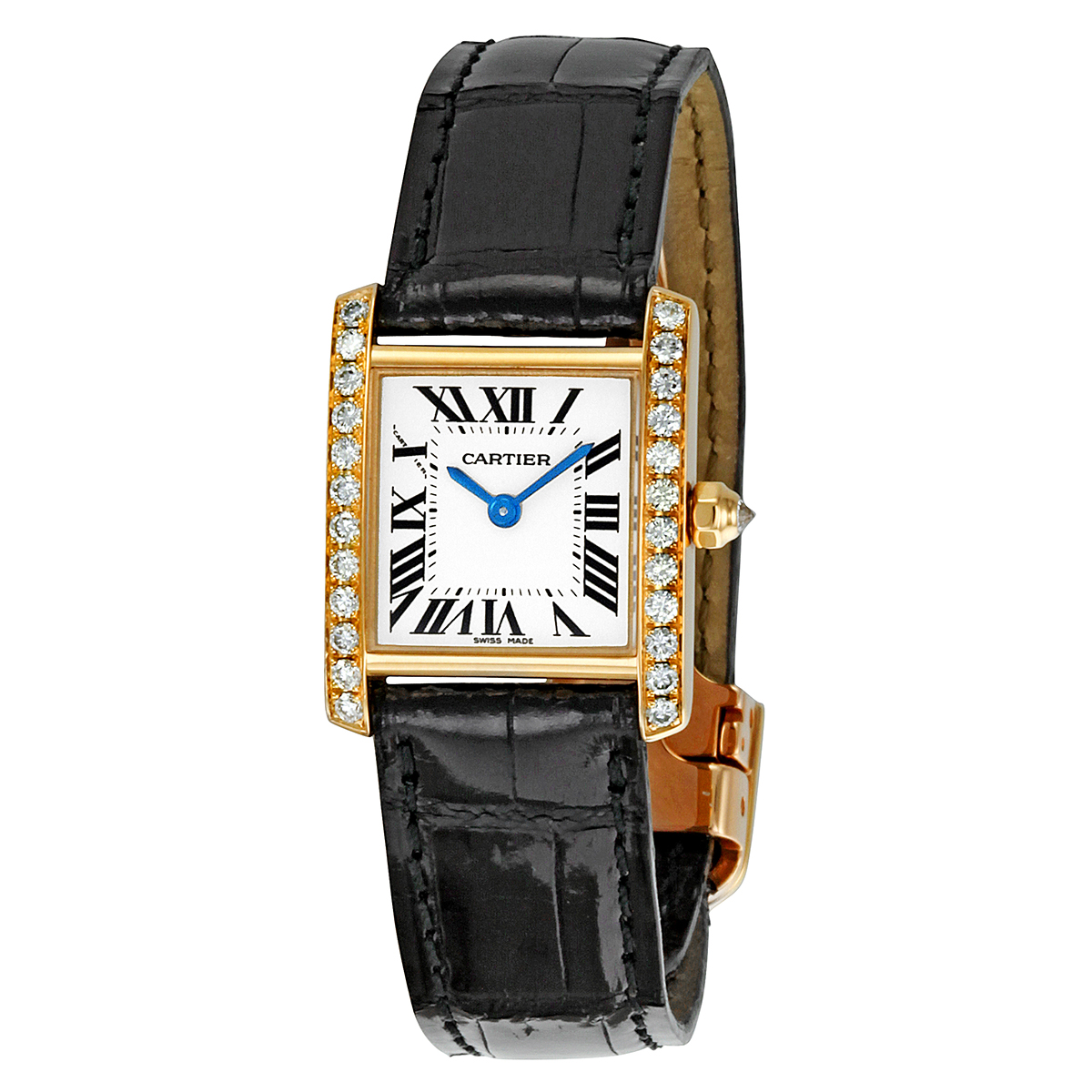 Cartier Tank Francaise 18kt Yellow Gold Diamond Ladies Watch WE100131
