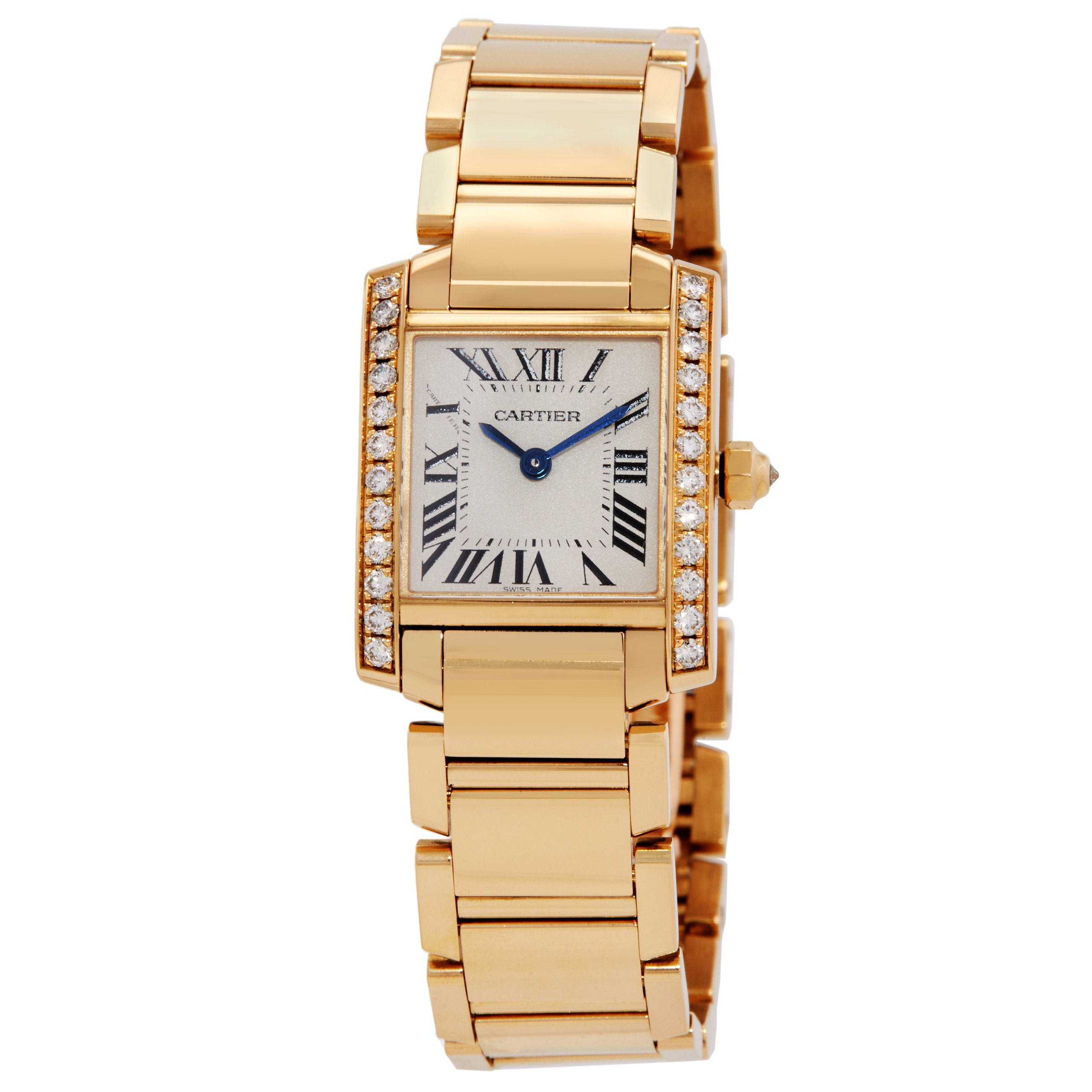 Cartier Tank Francaise Quartz Diamond Silver Dial Ladies Watch WJTA0024