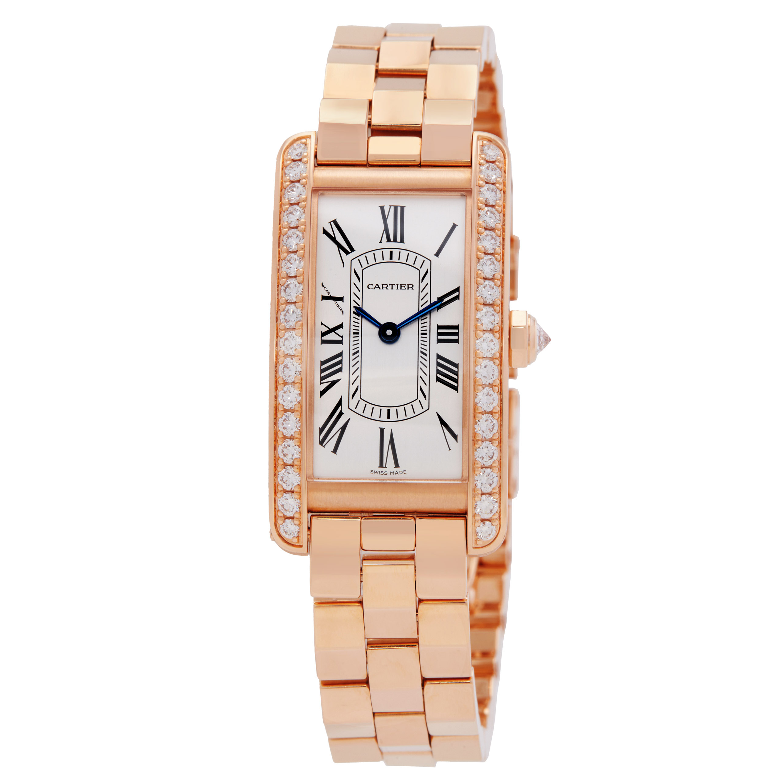 Cartier Tank Quartz Diamond Silver Dial Ladies Watch WJTA0056