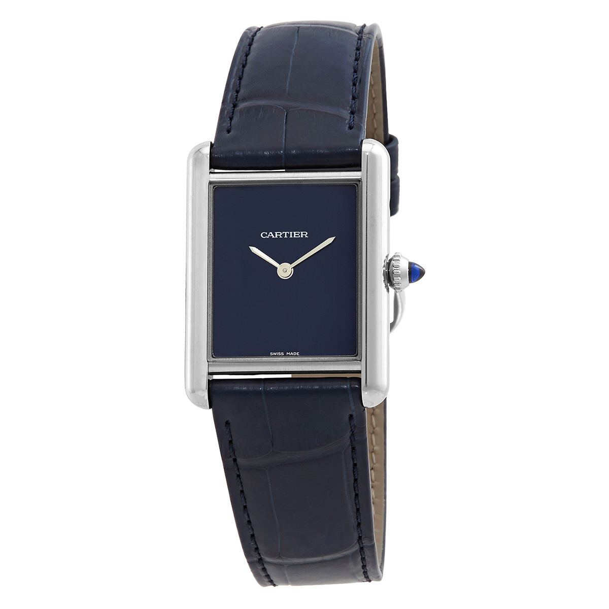 Cartier Tank Quartz Large Blue Dial Ladies Watch WSTA0055
