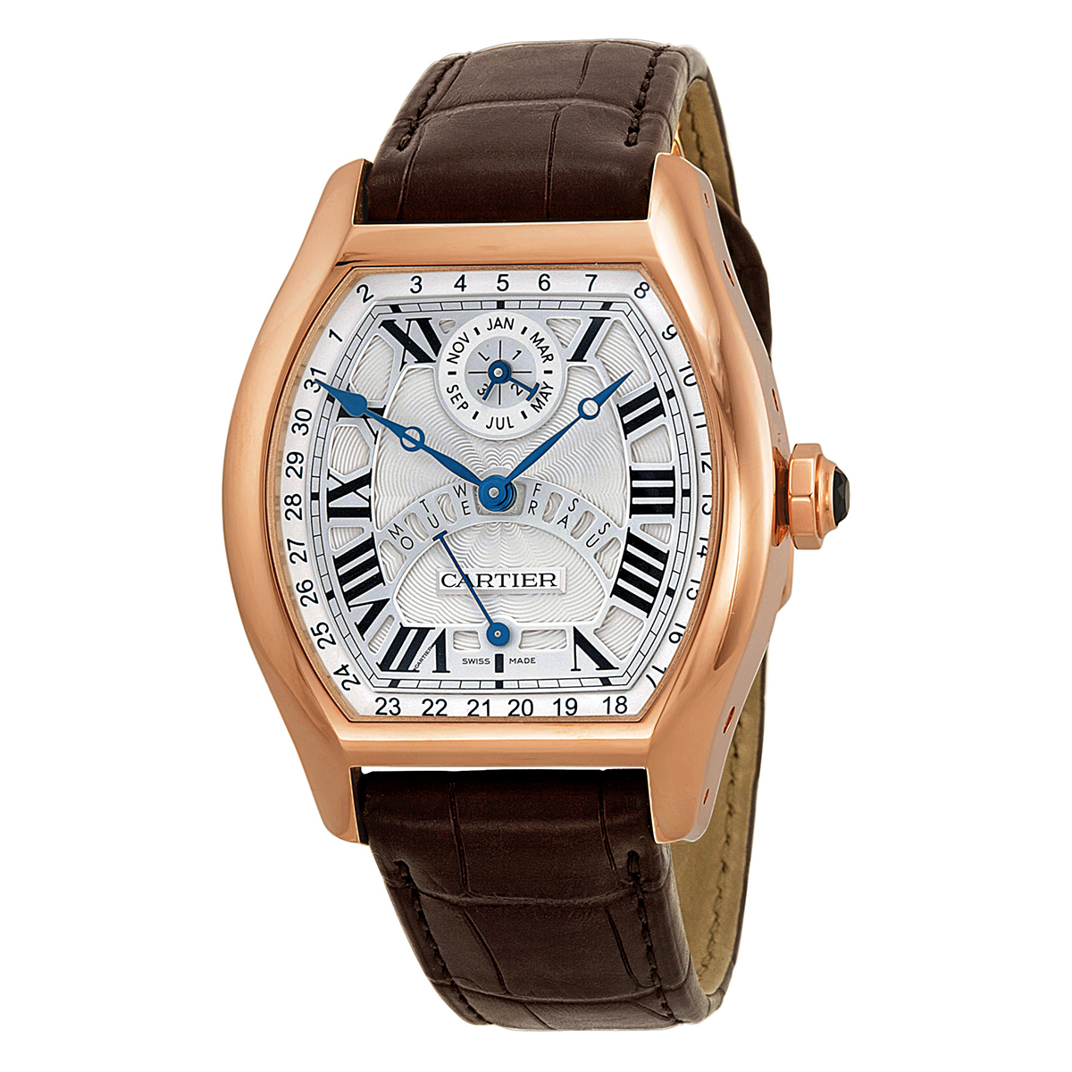 Cartier Tortue Perpetual Calendar Automatic 18 kt Rose Gold Men's Watch W1580045