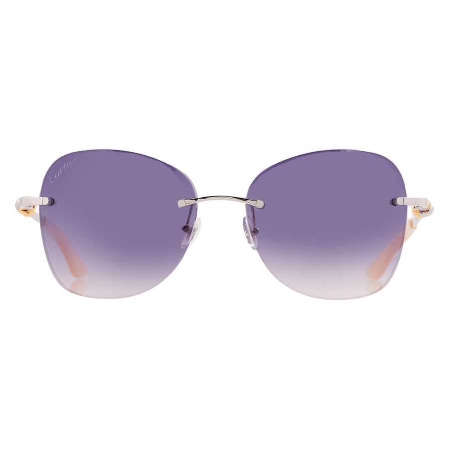 Cartier Trinity Grey Butterfly Ladies Sunglasses Ct0091s 002 56