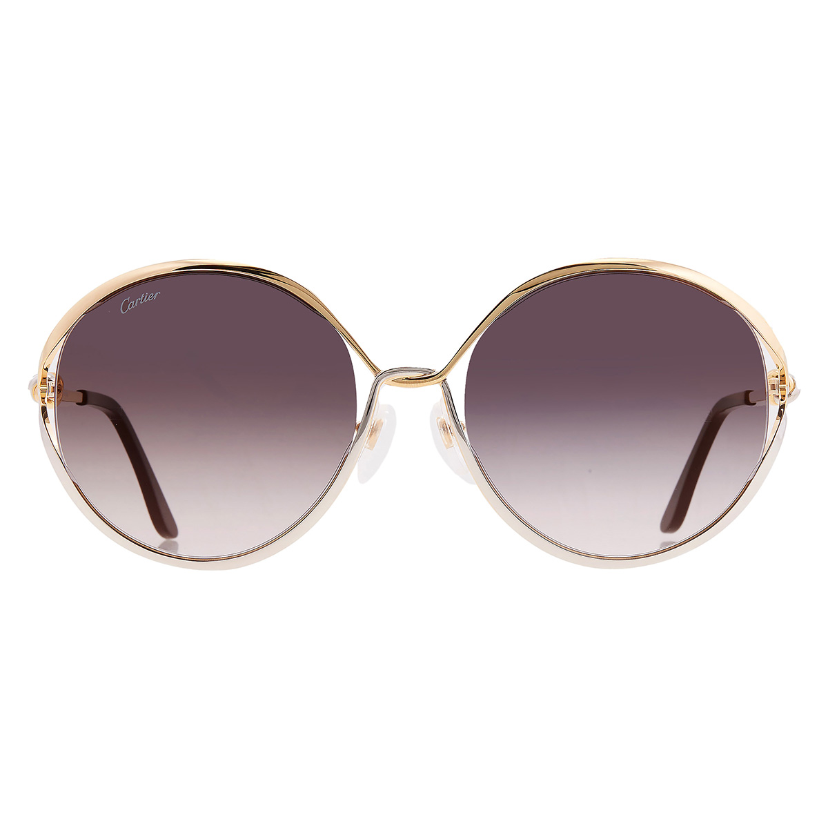 Cartier Trinity Grey Round Ladies Sunglasses CT0226S 001 59