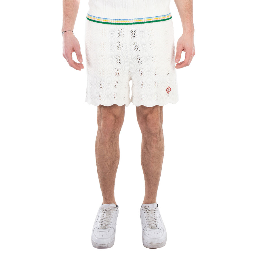 Crochet Wave Cotton Shorts, Size Large