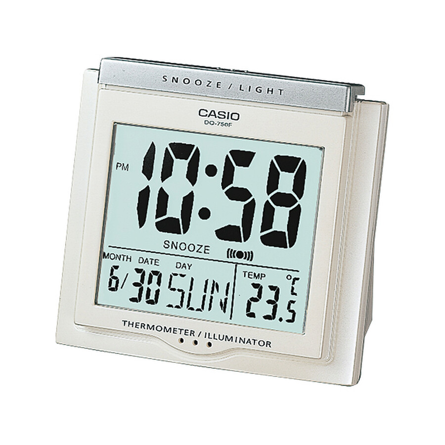 Casio Digital White Resin Table Clock DQ750F7