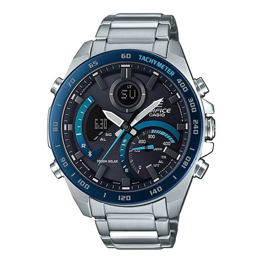Casio Edifice Alarm World Time Quartz AnalogDigital Black Dial Men's