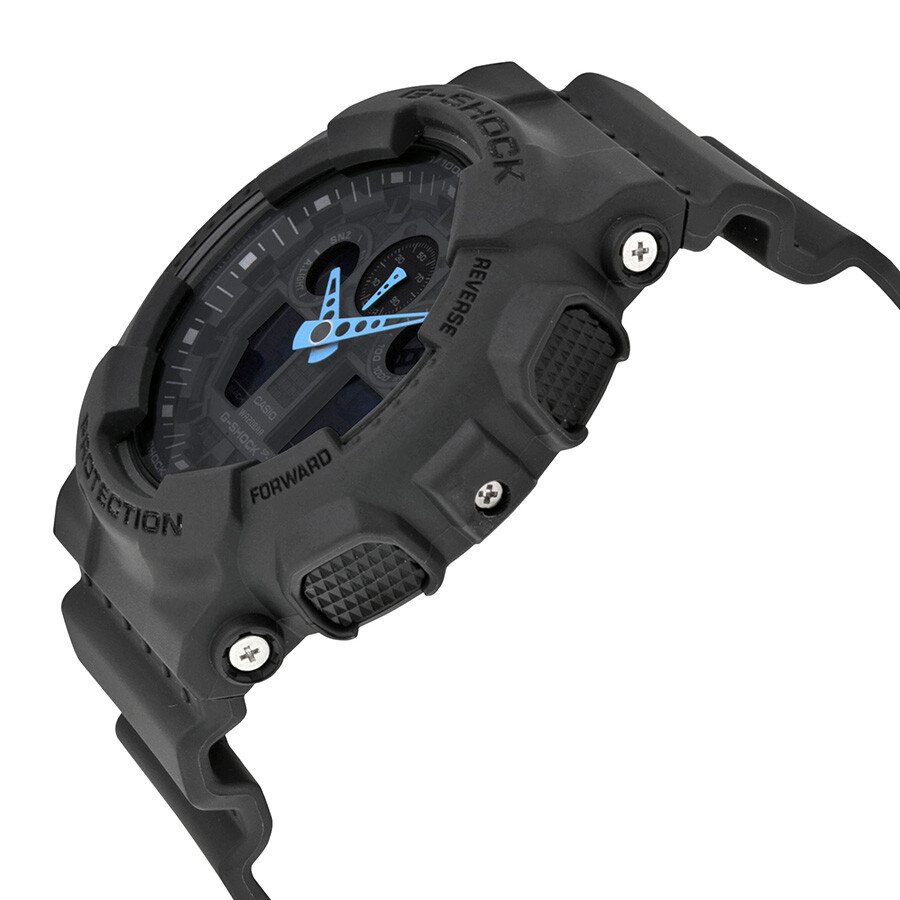 Shop Casio G Shock Grey Digital Dial Resin Men's Watch Ga100c-8acr In Blue / Digital / Grey