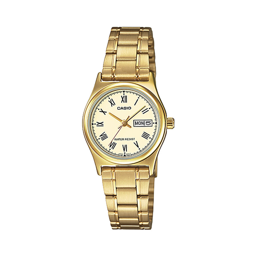 Casio Gold Tone Dial Ladies Gold Tone Watch LTPV006G9B 4971850030379