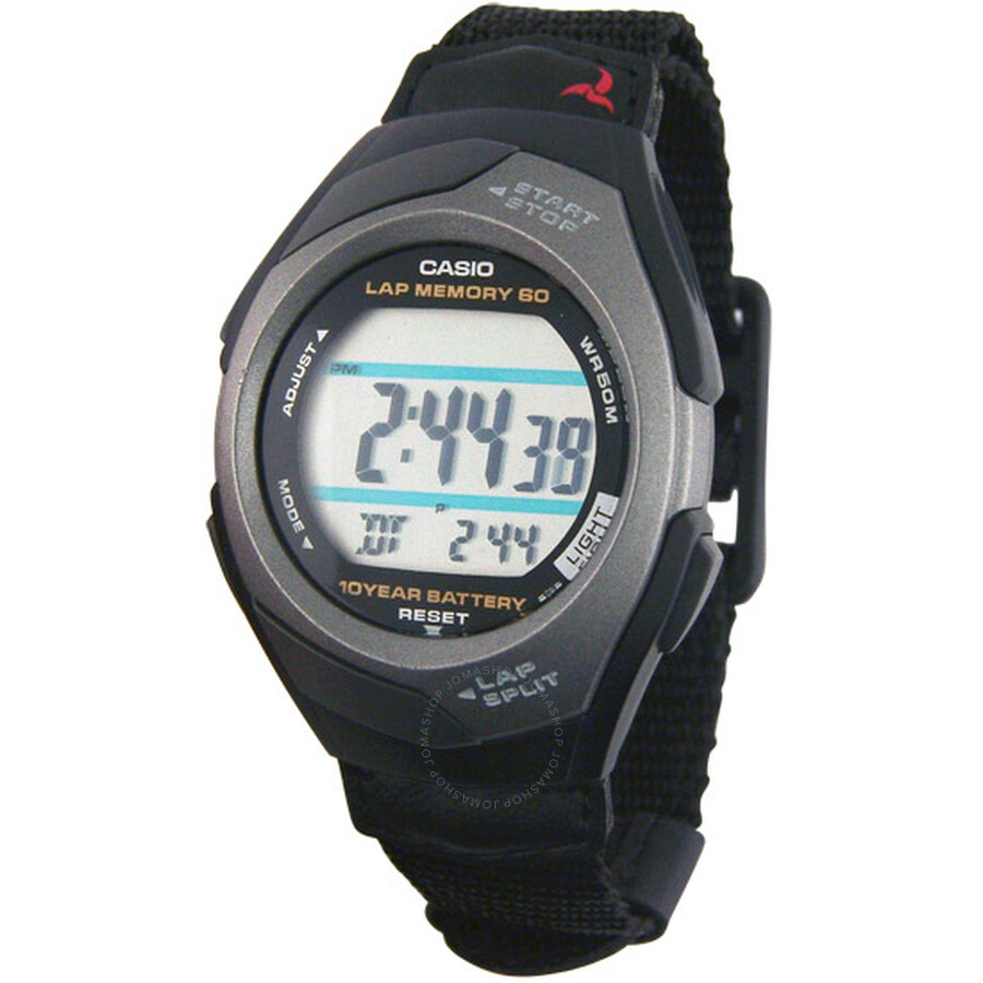 Casio Phys Lap Memory Black Digital Unisex Watch STR300C1V STR300C