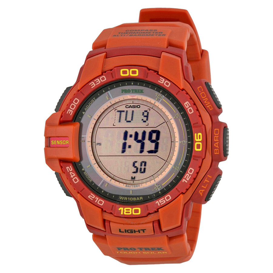 Casio Pro Trek Digital Dial Red Resin Men's Watch PRG270