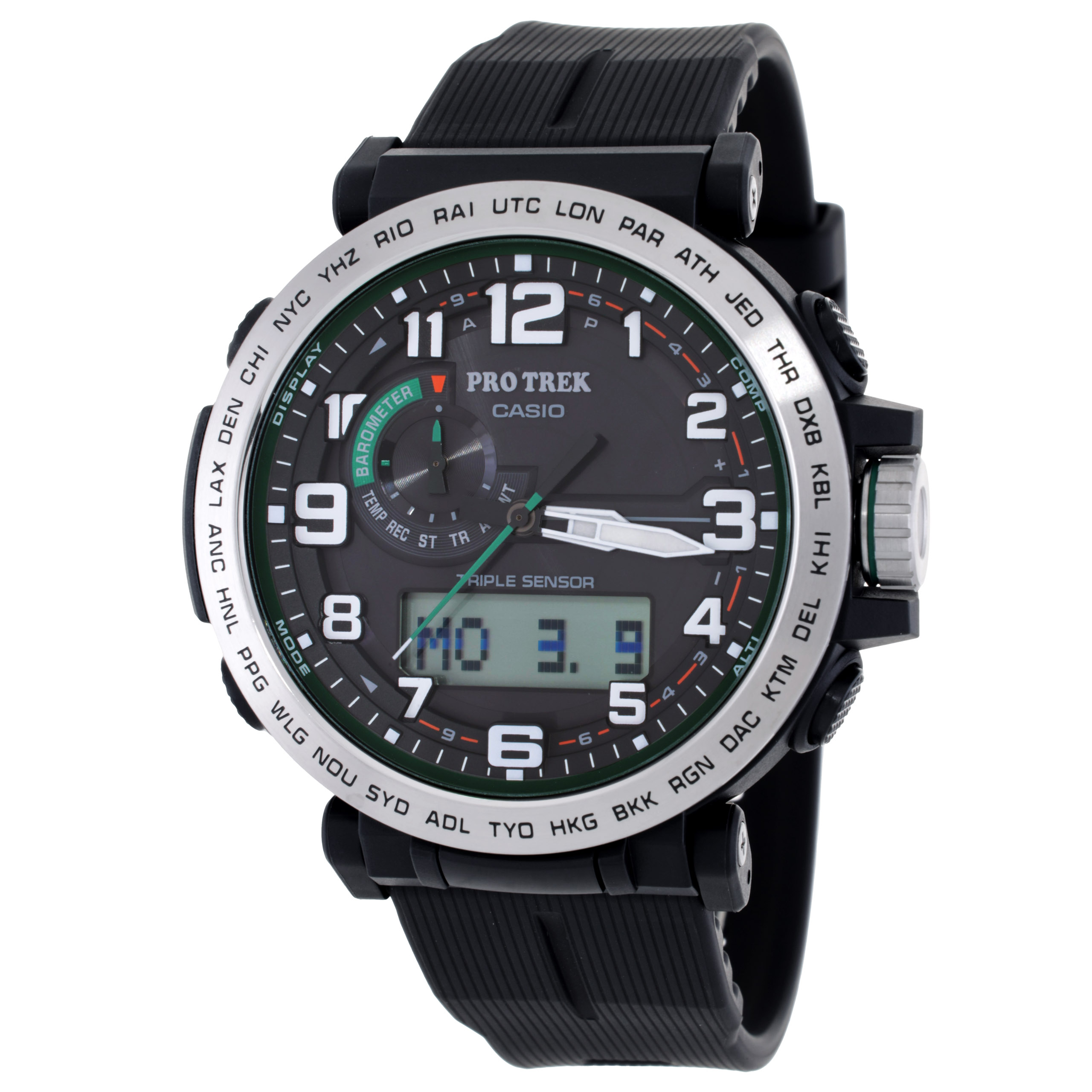 Casio Pro Trek Quartz Analog-Digital Black Dial Men's Watch PRG601