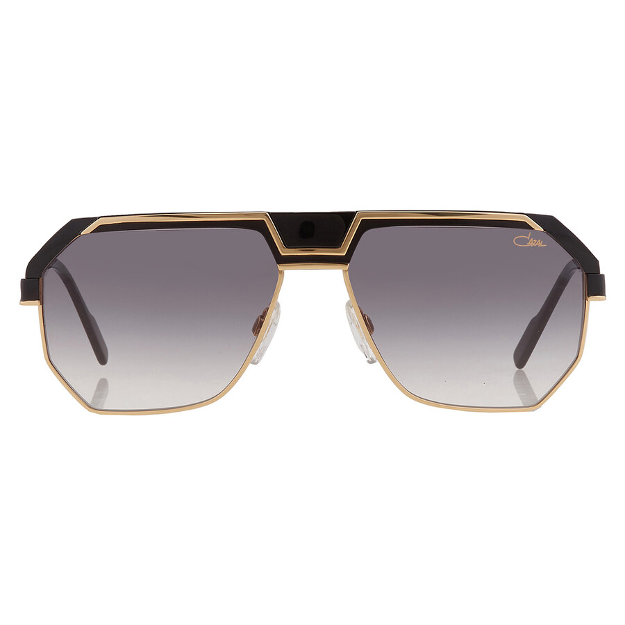 Shop Cazal Grey Gradient Navigator Unisex Sunglasses  790/3 001 61 In Black / Gold / Grey