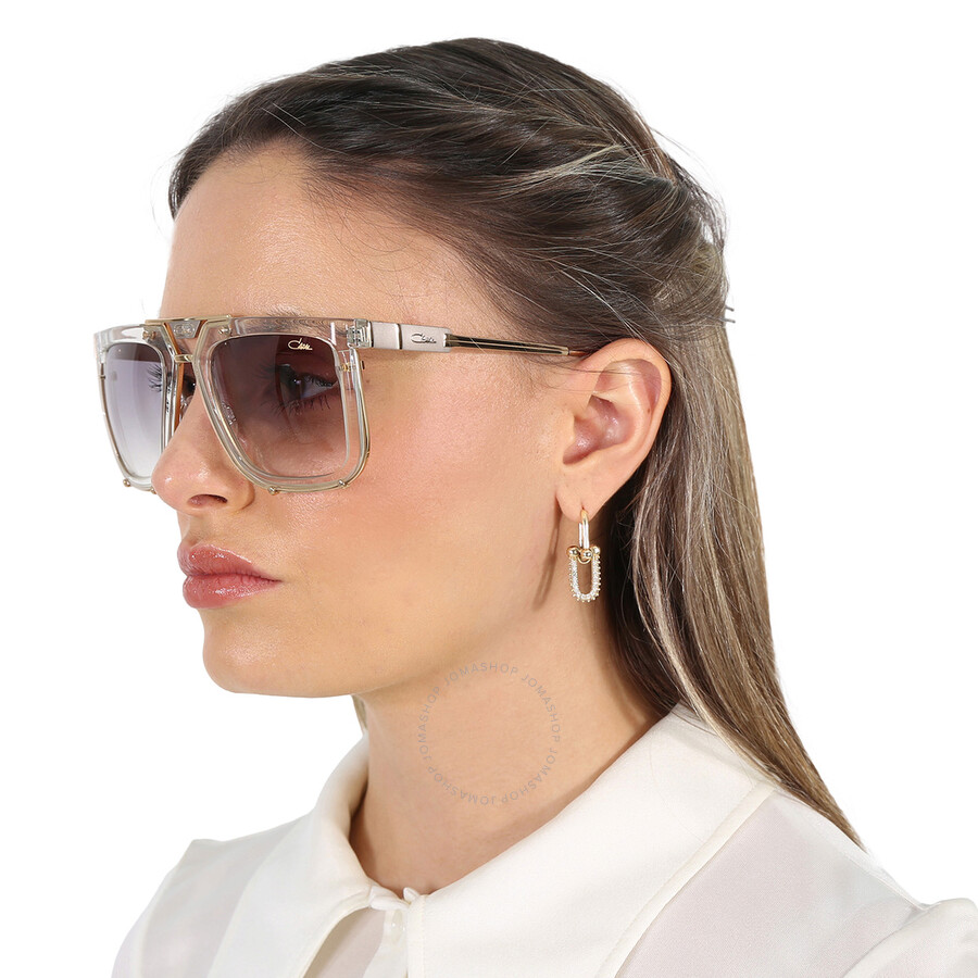 Cazal Light Grey Gradient Square Unisex Sunglasses  648 003 56 In Grey / Silver