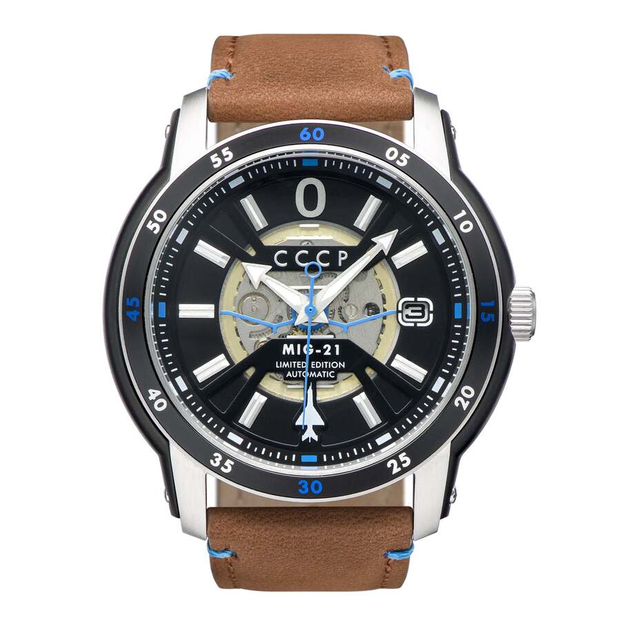 CCCP Mig-21 Black Dial Men's Watch CP-7059-04