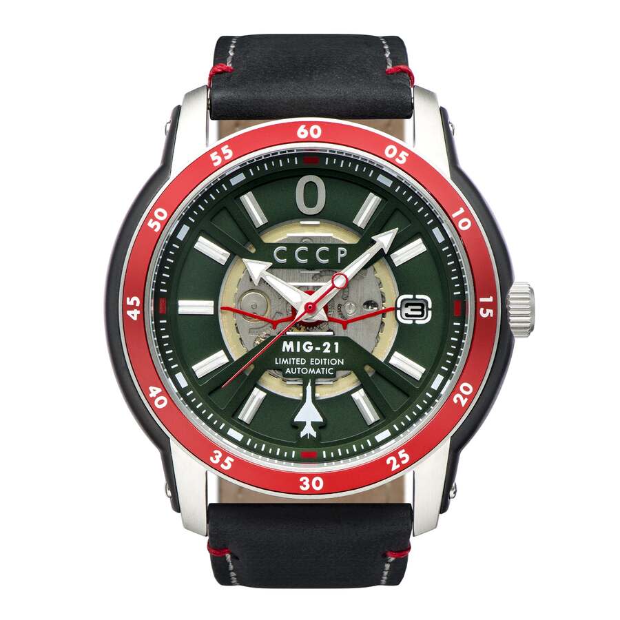 CCCP Mig-21 Green Dial Men's Watch CP-7059-01