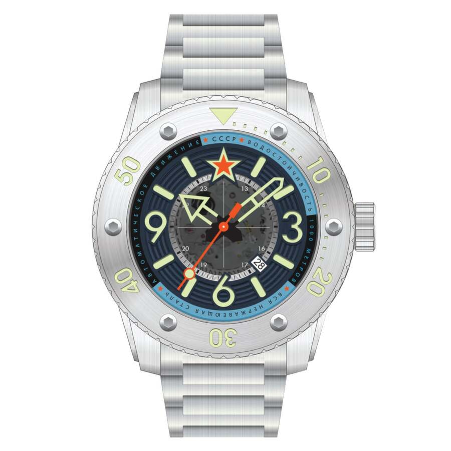 CCCP Naval Barrakuda Blue Dial Men's Watch CP-7094-22