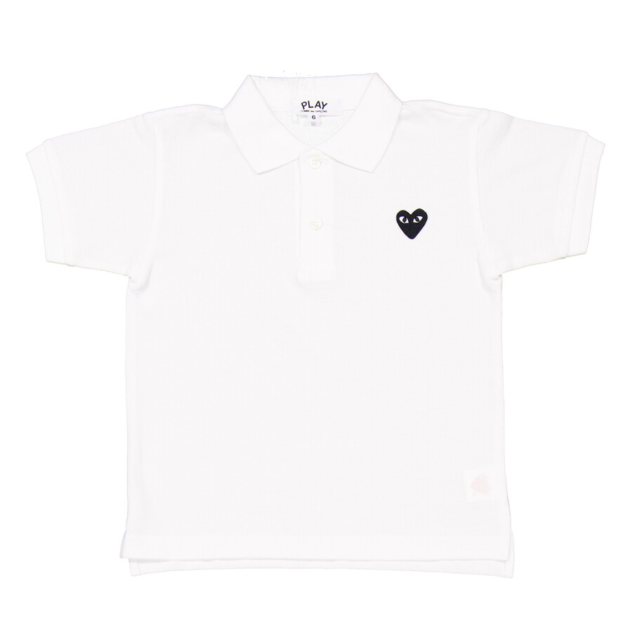Cdg Play Boys Heart Logo Polo Shirt