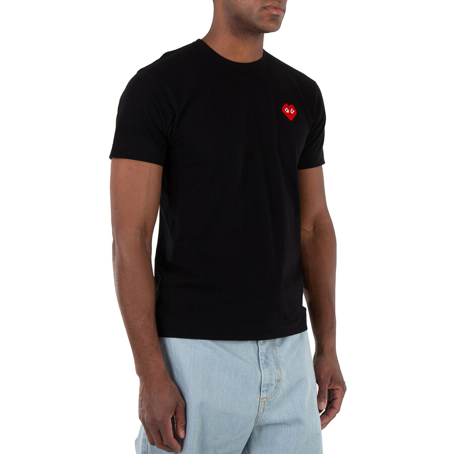 Comme Des Garçons Cdg Play Invader Heart Pixel T-shirt In Black