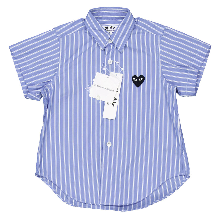 Cdg Play Kids Striped Cotton Poplin Shirt