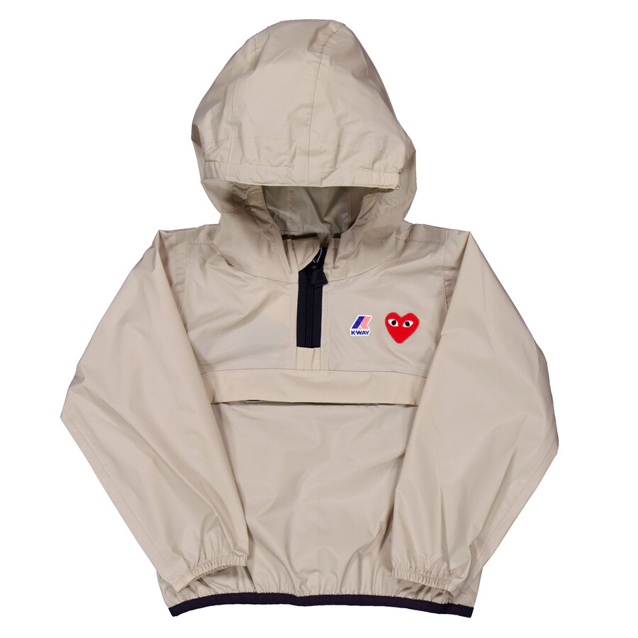 Comme Des Garçons Cdg Play Kids X K-way Half Zip Jacket In Nude