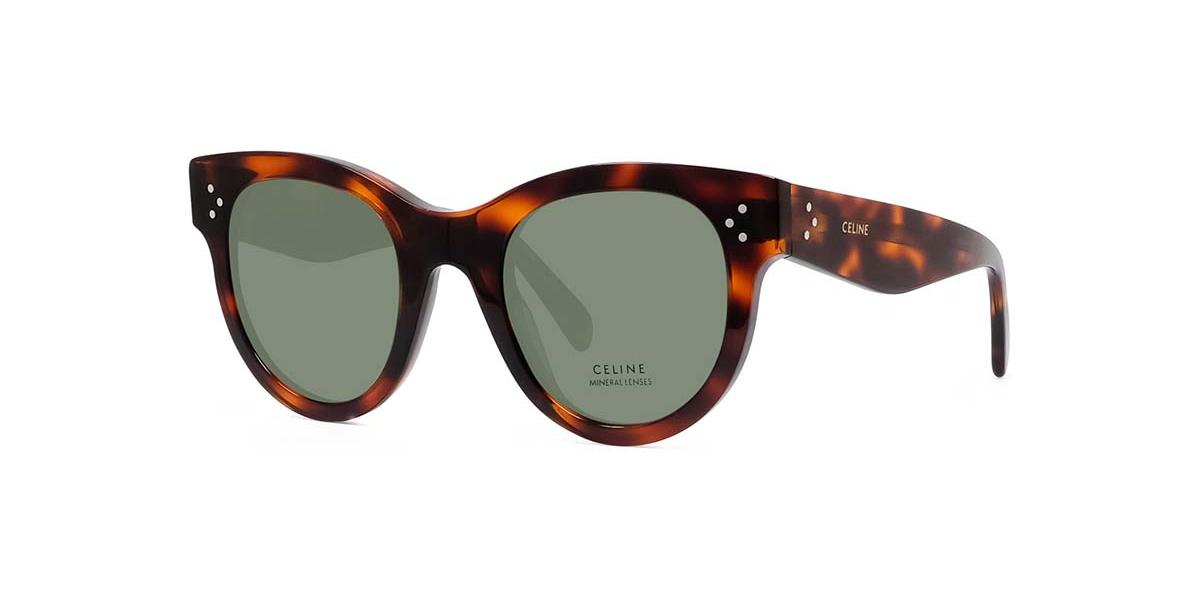 レア商品❤️CELINEサングラス audrey CELINE Baby Audrey CL4003IN 01A Black Round Sunglasses With Green