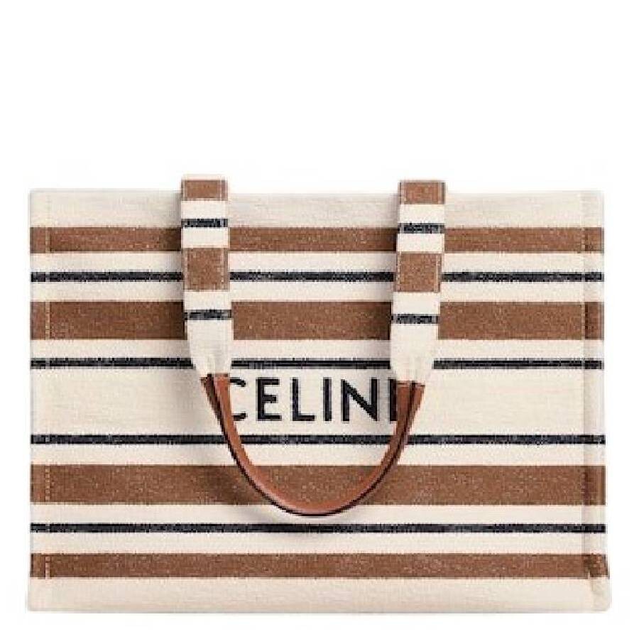 Celine Cabas Thais In Striped Celine Jacquard Textile