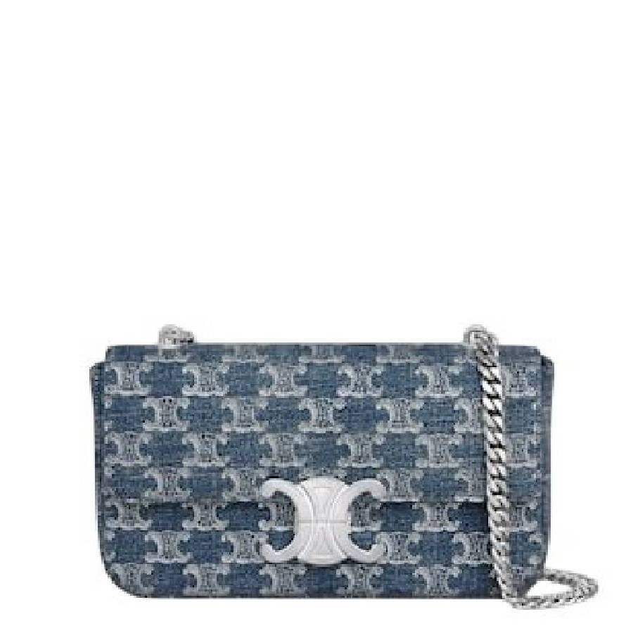 CELINE セリーヌ★Denim shoulder bag★デニムショルダーバッグ CELINE Denim Matelasse Chain Shoulder Bag Blue 1573244