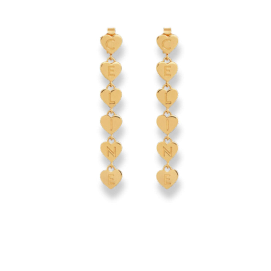 ★送関込み★ CELINE Coeur Celine Heart Earrings Celine Cœur Celine Heart Earrings in Brass with Gold Finish