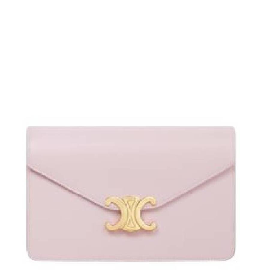 ☆☆CELINE☆☆ 24FW Celine Half Wallet 10K623DPV 18BU Free B TRIOMPHE COMPACT WALLET IN Shiny calfskin - BLACK | CELINE