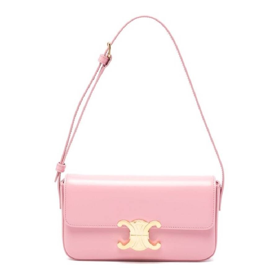 Celine Claude Glossy Shoulder Bag In Pink