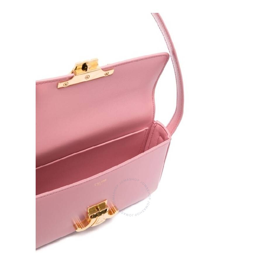 Celine Claude Glossy Shoulder Bag In Pink