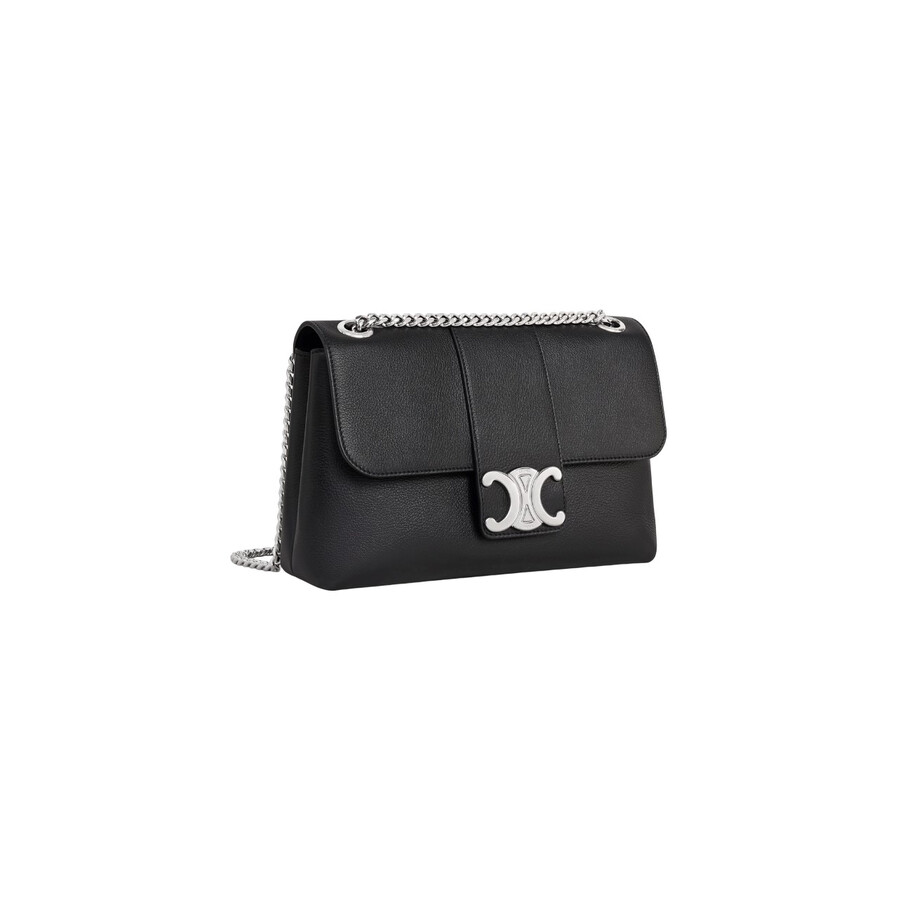 Celine Medium Victoire Bag In Supple Calfskin In Black