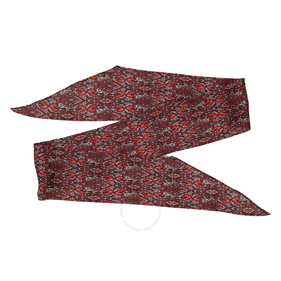 Celine Thin Charmeuse Scarf In Brown/red