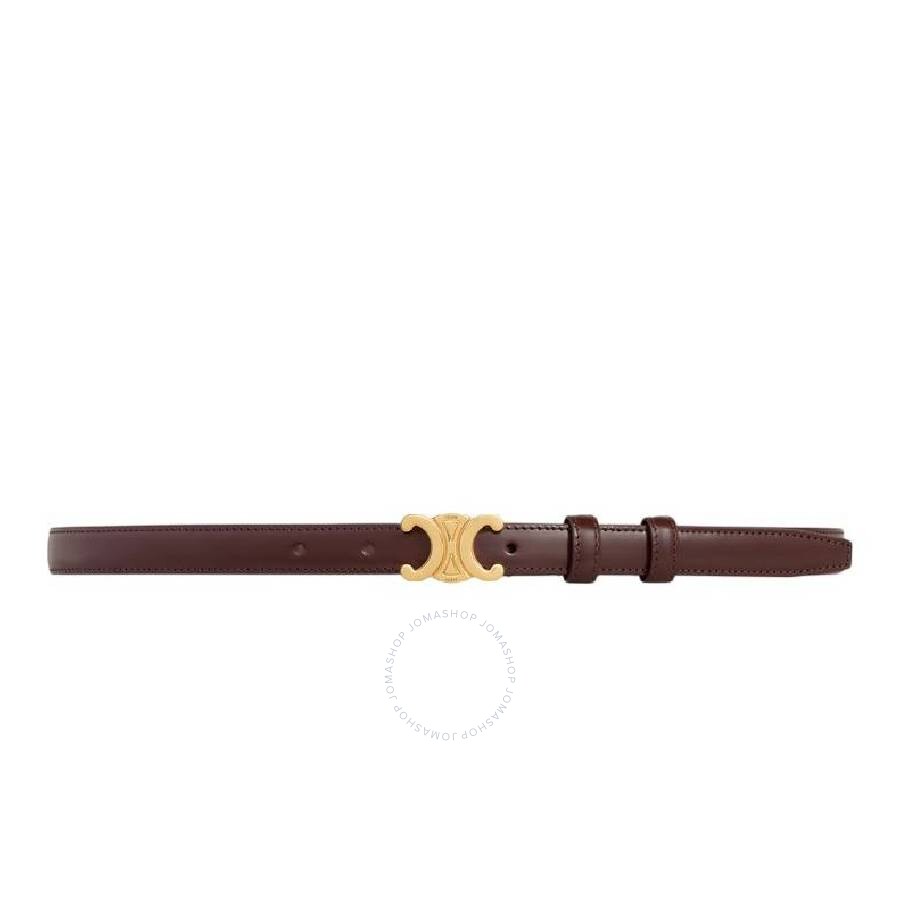 Celine Triomphe Leather Belt In Brown