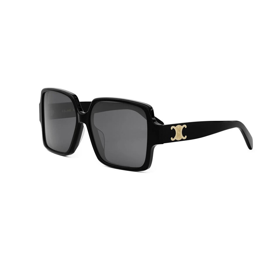 Celine Triomphe Smoke Square Ladies Sunglasses Cl40316u 01a 60 In Black