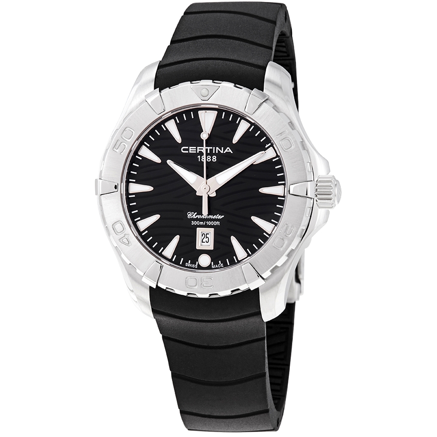 Certina DS Action Black Dial Ladies Rubber Watch C032.251.17.051.00