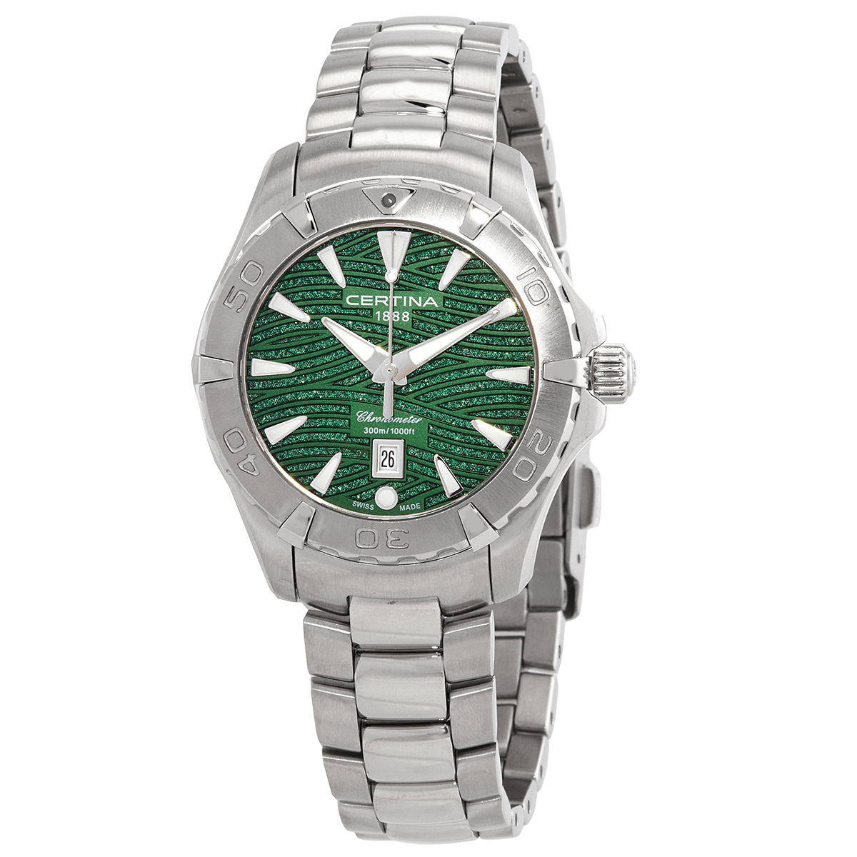 Certina DS Action Quartz Green Dial Ladies Watch C0322511109109