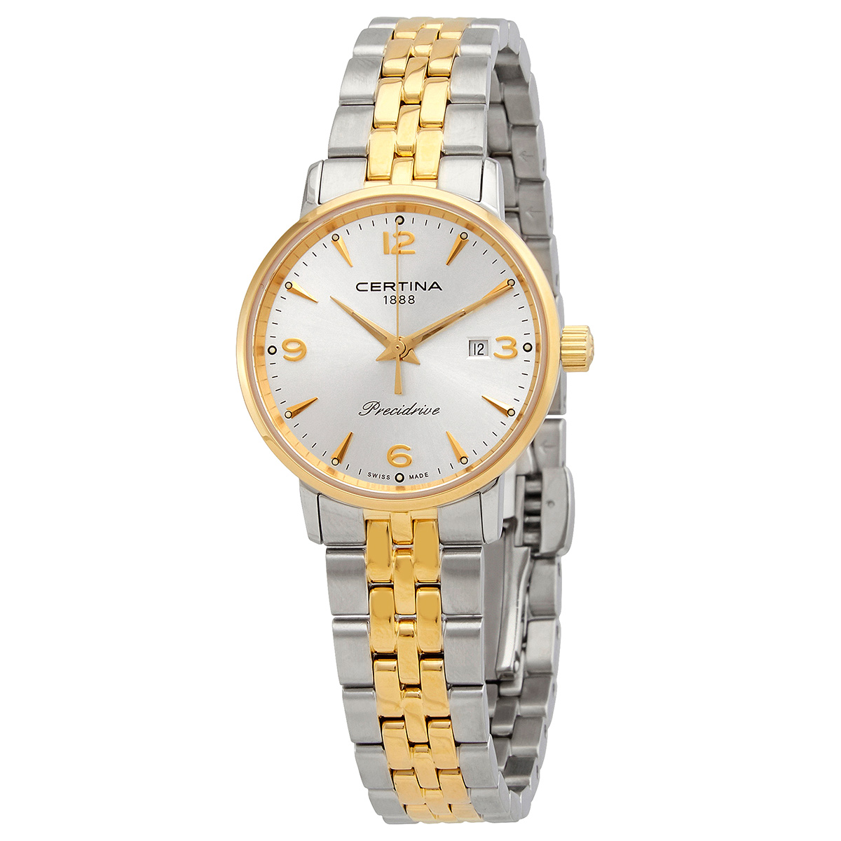 Certina DS Caimano Quartz Silver Dial Two-tone Ladies Watch C035.210.22.037.02