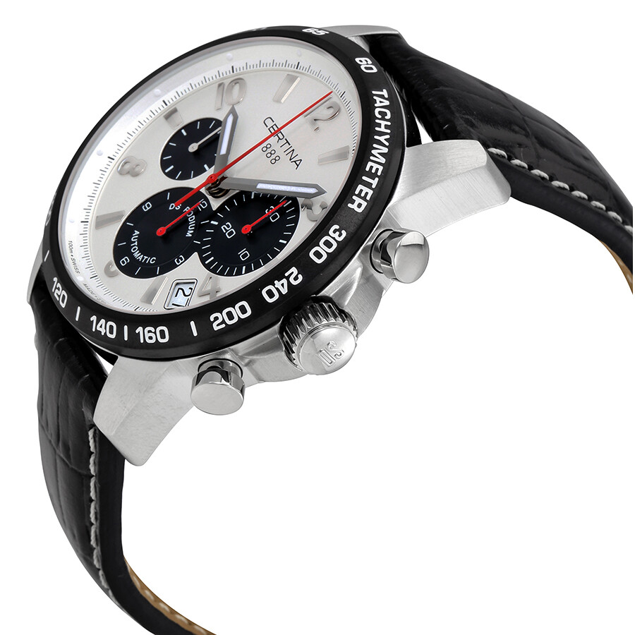 Certina DS Podium Chronograph Automatic Silver Dial Black Leather Men