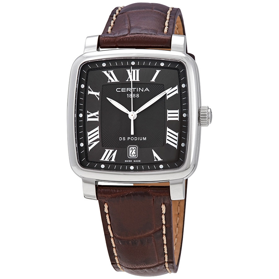 Certina DS Podium Grey Dial Brown Leather Watch C0255101608301