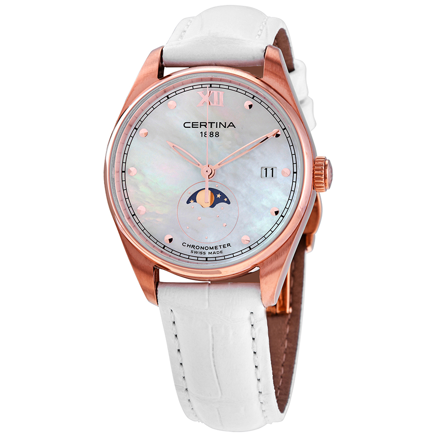 Certina DS-8 Quartz White Mother of Pearl Dial Ladies Watch C033.257.36.118.00