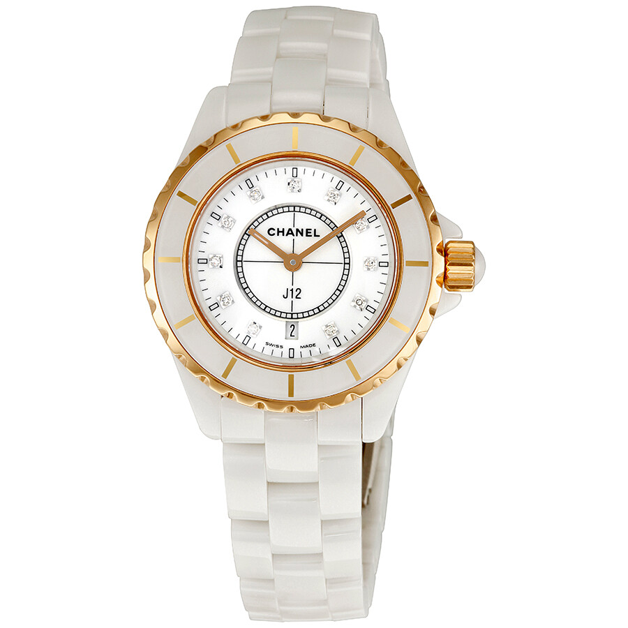 Chanel J12 White Dial Ceramic Ladies Watch H3826