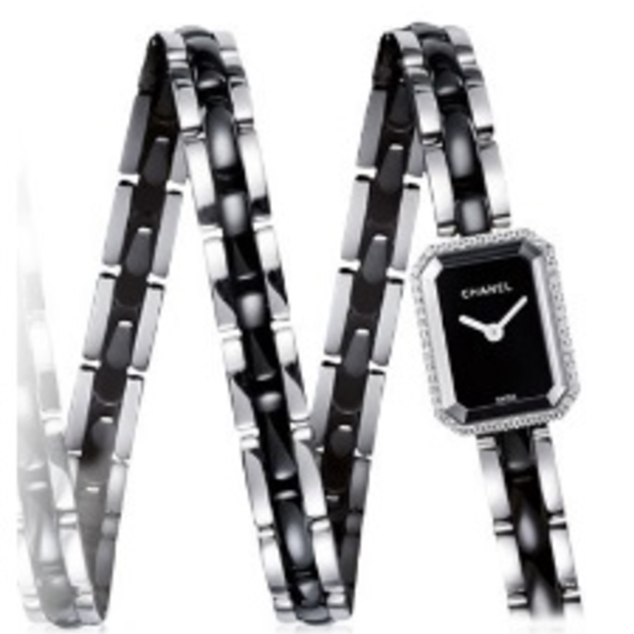 Chanel Premiere Black Dial Ceramic and Steel Diamond Ladies Watch H3058
