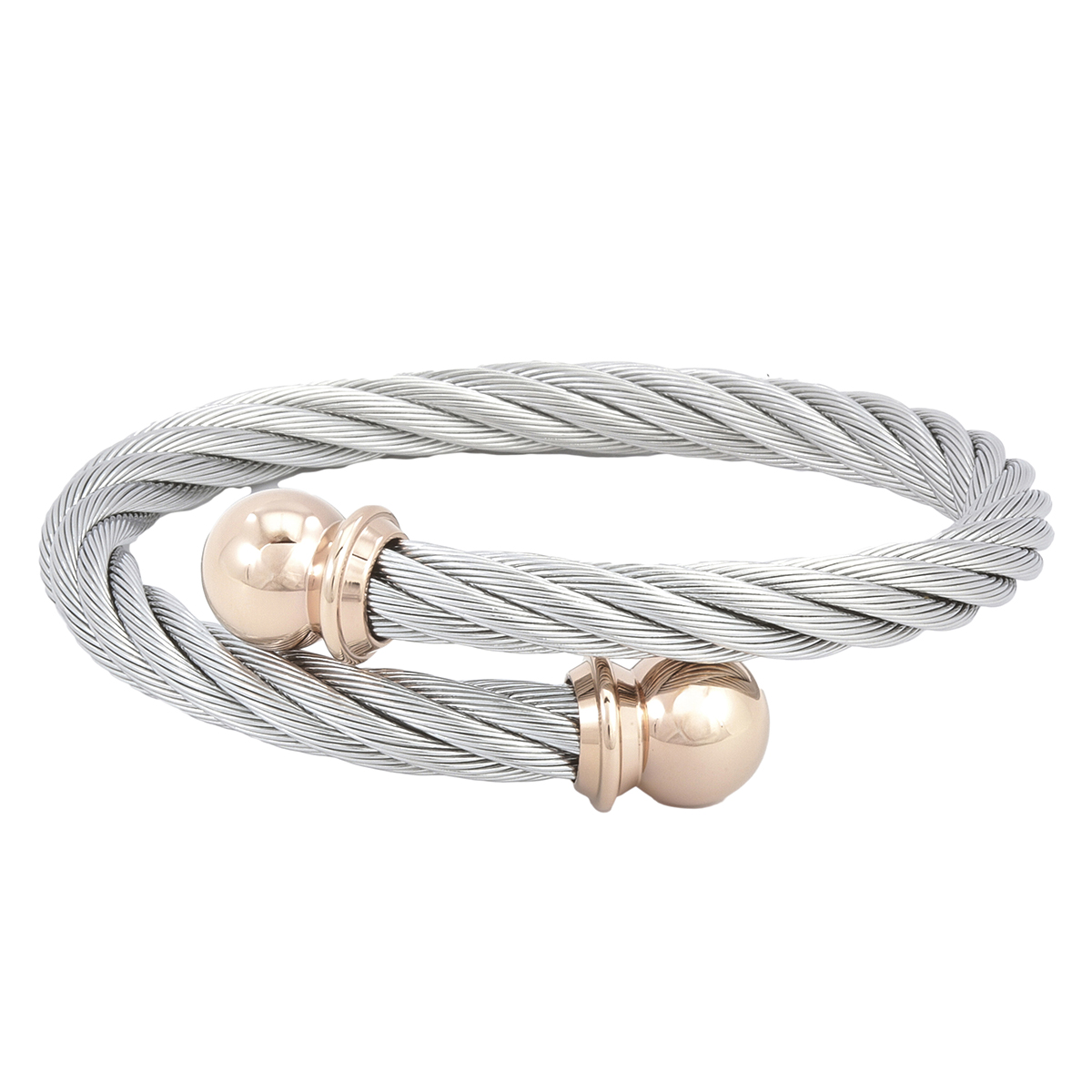 Cable Bangles Charriol Celtic Stainless Steel Rose Gold PVD Cable Bangle, Size M 04 ...