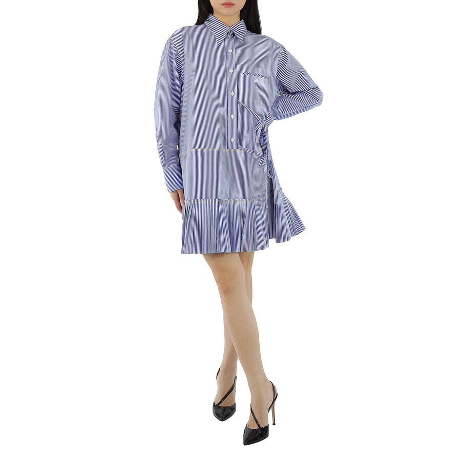Blue Tie-detail Shirt Dress