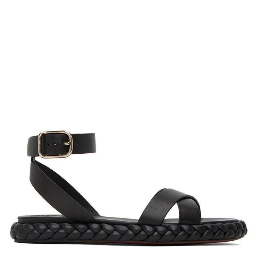 Chloé Chloe Braided Leather Pip Sandals In Black